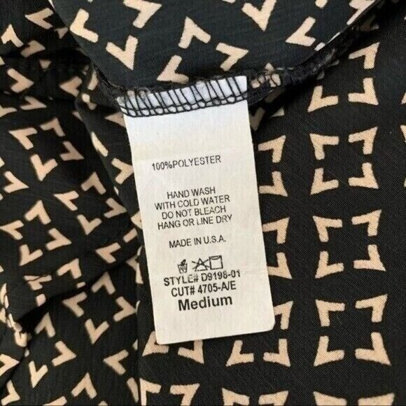 41 Hawthorn Medium Brown Beige Geometric Print Tunic Dress Made In USA - Picture 7 of 8